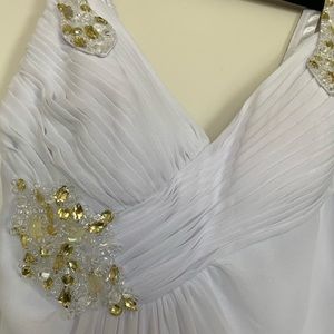 White and gold long dress